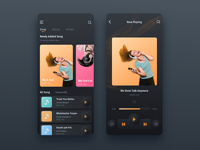 Neumorphic Dark Music Player App