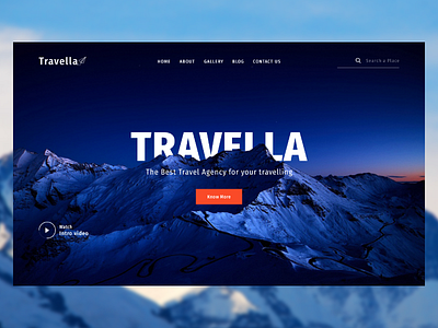 Travella: Travel Agency Landing Page agency clean colorful interface digital nature tourism transparent travel typography ui ux web