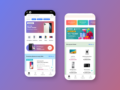 EMI Mall Product Concept app app concept appliances b2c concept dailyui ecomm electronics personal loan product design user interface
