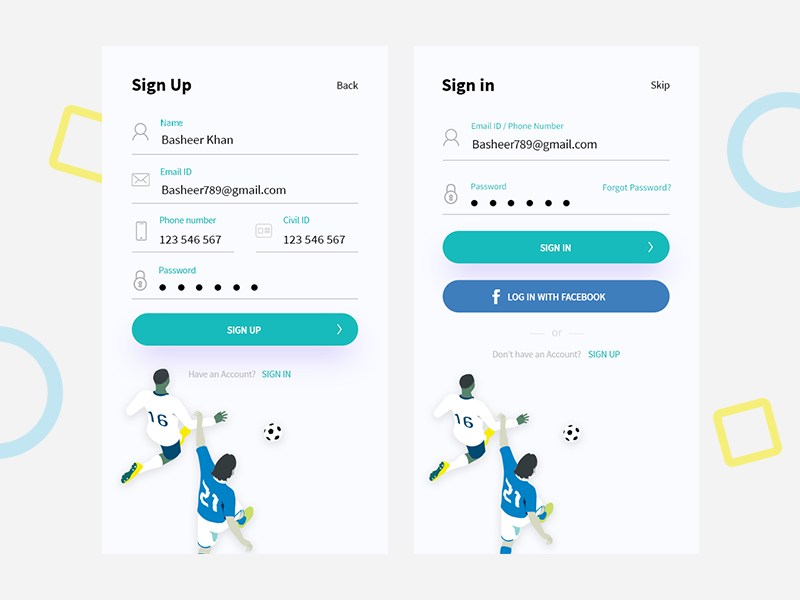 Soccer App login by Umesh Kshetry on Dribbble