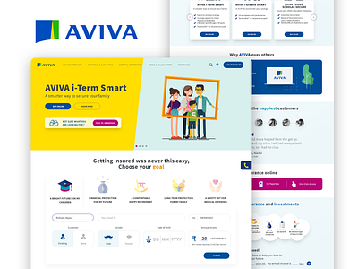 Aviva Landing Page Concept app concept crypto daily ui dailyui dashboard dashboard ui equity finance fintech insurance landing page mutual funds uiux user experience user interface visual design