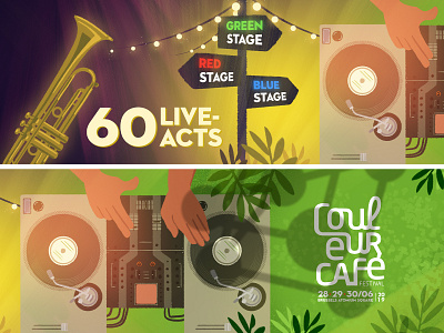 Couleur Cafe - Live acts background dj festival forest illustration jungle live music show stage storyboard visualdevelopment