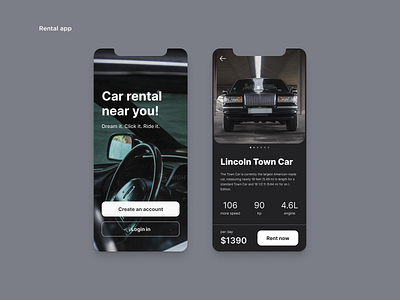 Car rental app ui