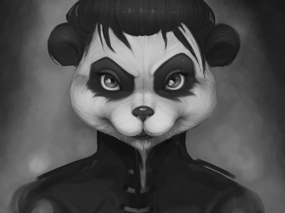 Panda fan art illustration panda photoshop wow