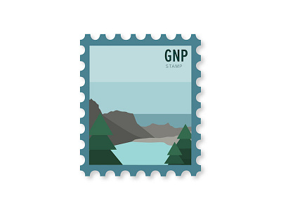 Glacier National Park Stamp forest icon illustration lake landscape mountains national park system postage sky stamp vector