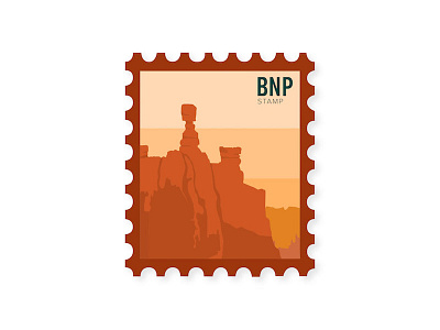 Bryce Canyon National Park icon illustration landscape national park system postage red rock stamp utah vector