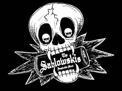 Sablowskis Sticker Design beer merch punk rock rock n roll skull sticker