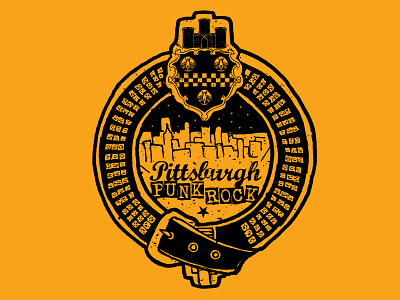 Pittsburgh Punk badge logo pittsburgh punk punk rock rock n roll skyline