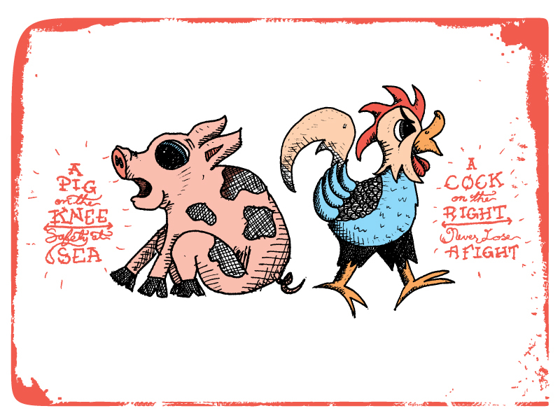 Buy Chicken and Pig Nautical Tattoo Flash Prints Online in India  Etsy