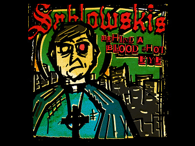 Sablowskis "Behind a Blood Shot Eye" art cd cover design illustration pittsburgh priest punk skyline