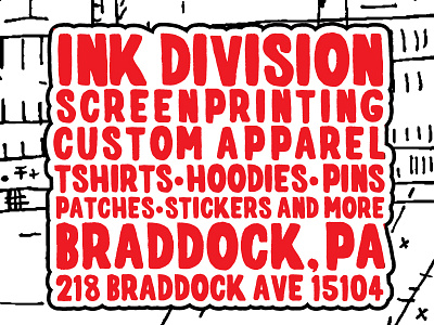 Ink Division - Type Detail black and white illustration red type typography