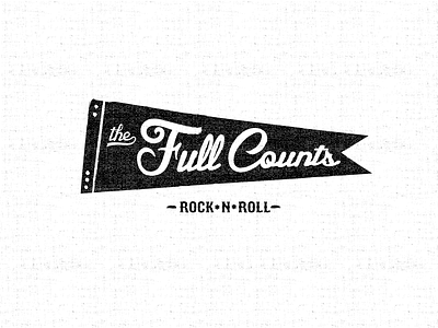 Full Counts Logo band baseball design logo music pennant rock n roll texture vintage