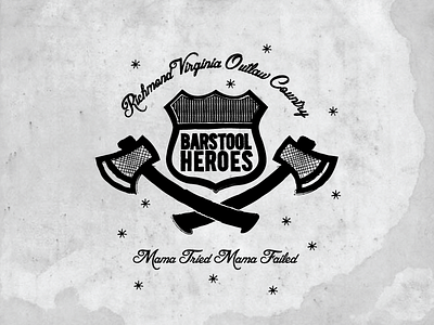 Barstool Heroes Badge Logo americana axe badge bar barstool country logo music outlaw retro usa virginia