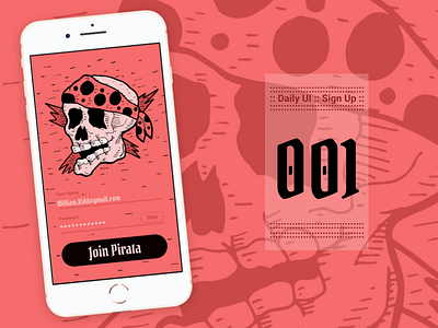 DAILY UI - #001 - Sign up dailyui dailyui 001 design illustration pirate skull