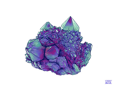 Geode Study color color study crystal digital painting geode illustration