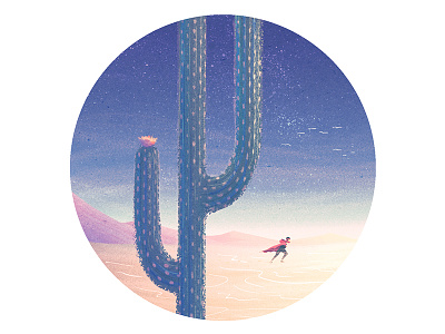Fig's Journey adventure cactus color study desert digital painting fantasy illustration landscape photoshop scifi