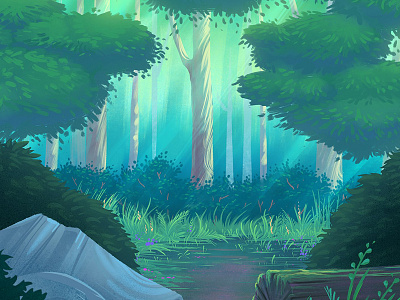 Forest animation background forest illustration landscape nature trees