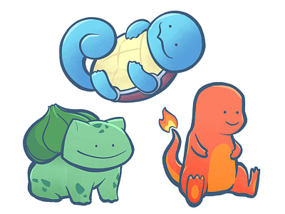 Poké-Babies bulbasaur charmander illustration ipad pro pokemon procreate squirtle