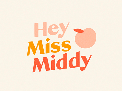 Hey Miss Middy Logo 70s inspired boutique colorful cream cute feminine logo orange peach pink playful retro salmon type typography vibrant vintage