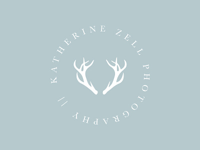 Katherine Zell Photography Secondary Mark antler baskerville blue clean design logo minimal photography rustic secondary mark serif