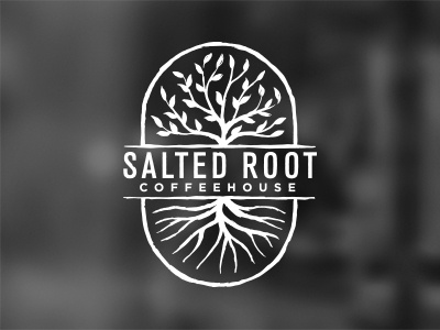 Salted Root Coffeehouse brand coffee coffeehouse leaves logo mark root tree