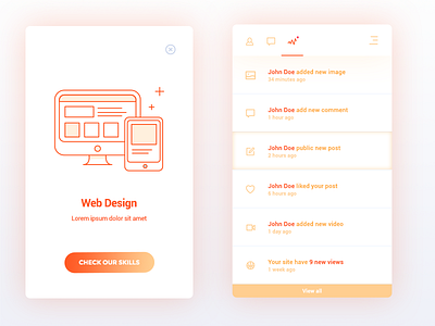 creative profile mobile ui