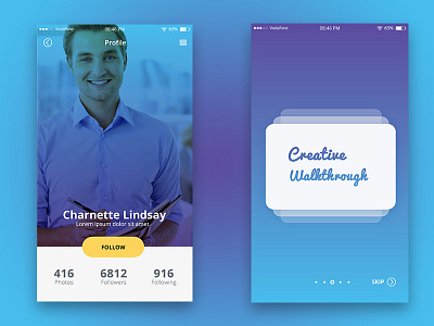 profile and walk through ui kit