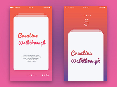 Different walk through ui kit