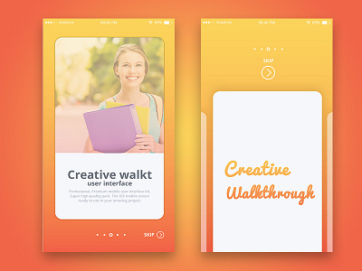 creative walk through UI android app design ios profile ui ux