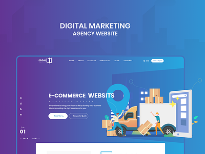 Digital Agency website branding design illustration services typography ui ux vector web website
