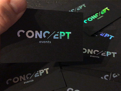 Concept Events - Buisness card branding buisness card holographic letterpress logo print