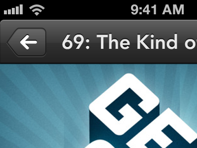 Now playing app button dark design glossy ios iphone now player playing podcast ui ux