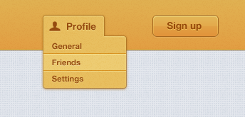 New Project button color glyph nav profile settings sign up texture web yellow