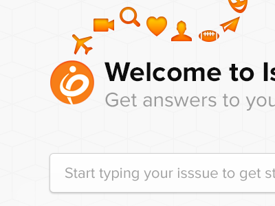 Welcome to glyphs icons interface light orange textfeild ui user web