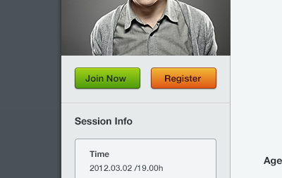 Join Now avatar buttons green join orange register ui website