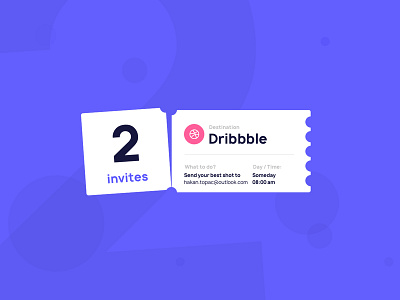 2 Dribbble invites giveaway invitation invite invites team ticket together two