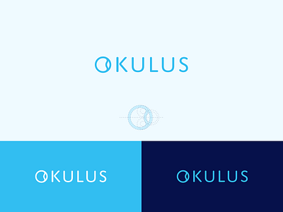 Okulus Logo blue branding care clinic doctor eye healthcare hospital iris logo medic medical monogram o oculus retina symmetrical typography