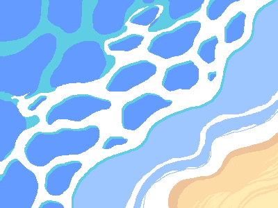 Tides animation beach ocean pixel pixelart shore waves