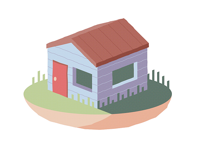 basic box home cabin house illustration