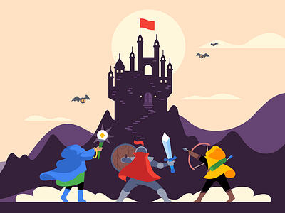 The Final Battle archer art castle design games gaming illustration illustrator knight vector video games warrior wizard