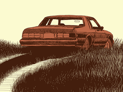 Chevy Caprice Classic caprice car chevy crosshatch illustrator oldies poster vector