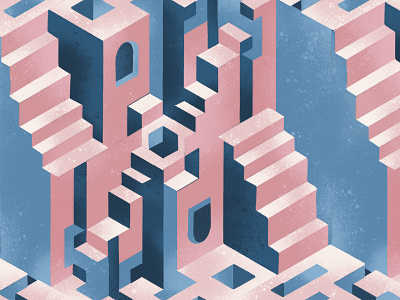 Isometric City city escher gradient isometric stairs texture