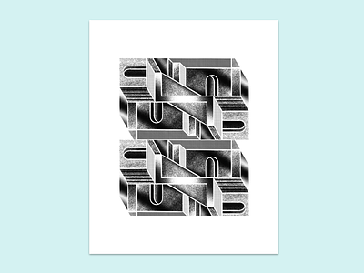 Isometric Building Pattern building geometric gradient illusion illustration m c escher minimal noise penrose stairs space surreal texture