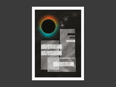 Dark City No.01 album geometric grain music noise poster retro space