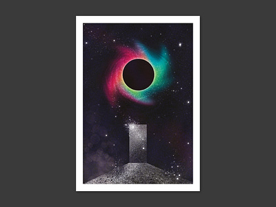 Doorway No.02 block hole doorway eclipse geometric urban printable heaven night sky star dust the end vortex