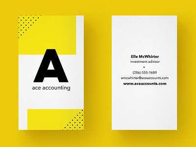 Business Card Typographic accounting business card business suite dots geometic layout letter minimal simple typography