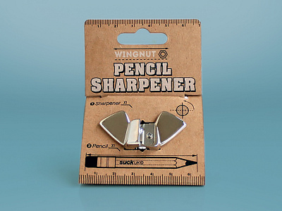 Wingnut Pencil Sharpener cardboard eco graphicdesign graphics illustration packaging design pencil sharpener ruler structure wingnut