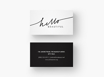 Make Up Artist Business Card black black white branding businesscard calligraphy hello world identity design make up monochrome visual identity