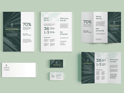 Green Business Suite brand branding business card eco environment green leaflet leaves trifold trifold brochure