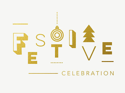 Festive Typography christmas gold gold foil lettering typography